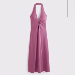 Abercrombie & Fitch Bra-Free Halter Midi Dress